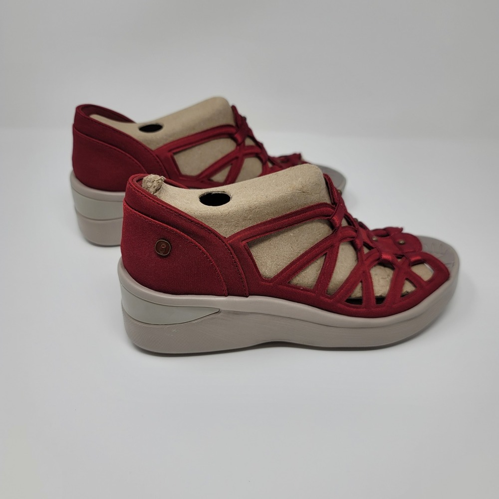 Bzees Women Sapphire Washable Gladiator Sandal Red SlipOn Wedge Lightweight 7.5M - Picture 5 of 9